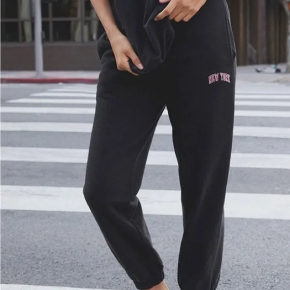 Black Kids Bottoms with New York Embroidery